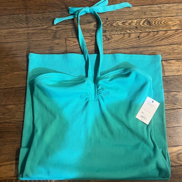 Nine West Teal Ribbed Cotton Dress - Picture 2 of 4